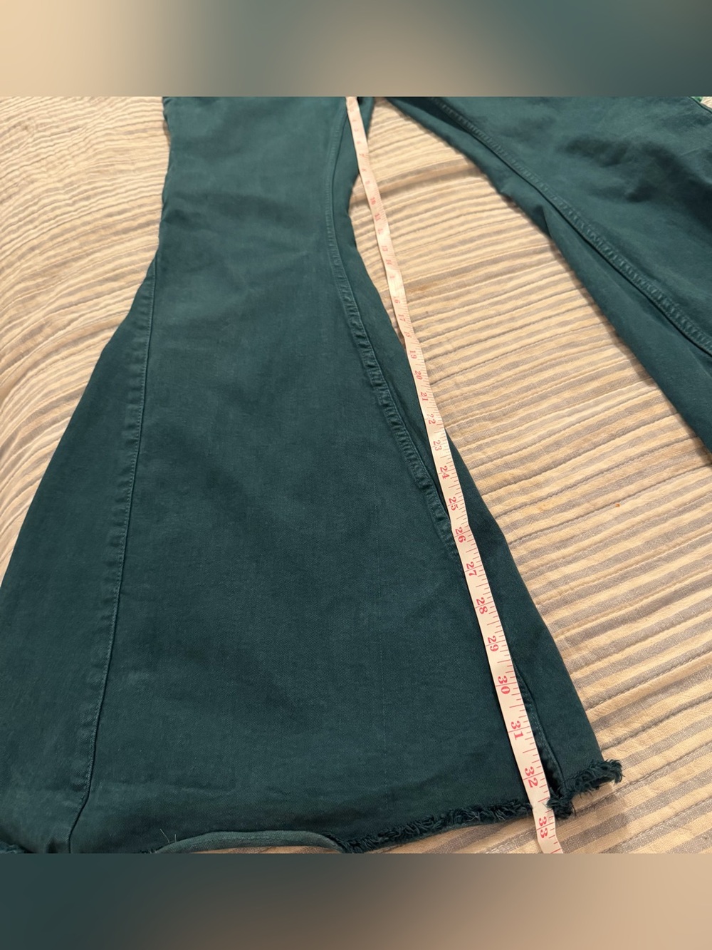 Shyanne Womens Boho Country Flare Western Bell Bottom Teal Jeans Size 29/34 - Picture 14 of 15